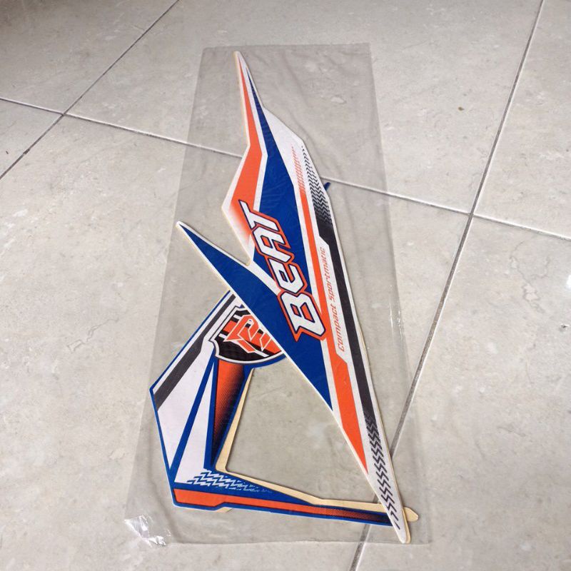 striping stiker les body beat 2019 putih depan biru