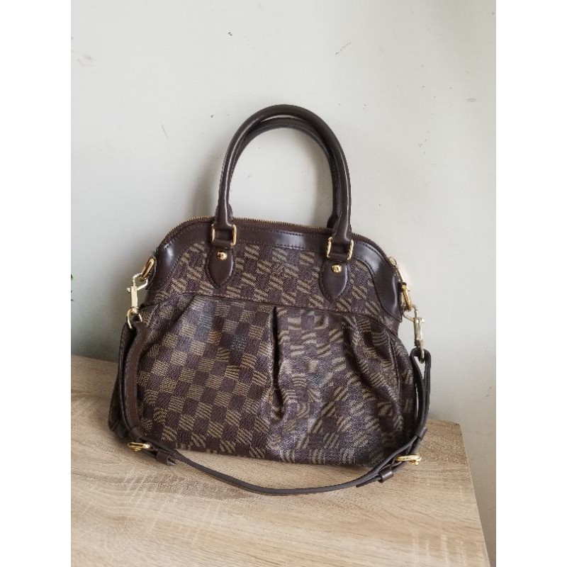 tas Lv louis vuitton damier ebene kulit asli preloved