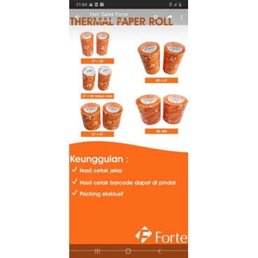 

kertas thermal 80 x80 /harga perdus /60 rol/ hitam