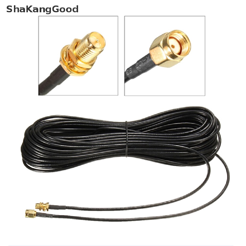 Skid 1PC Kabel extension Antena router WiFi RG174 RP-SMA male Ke female Panjang 20m