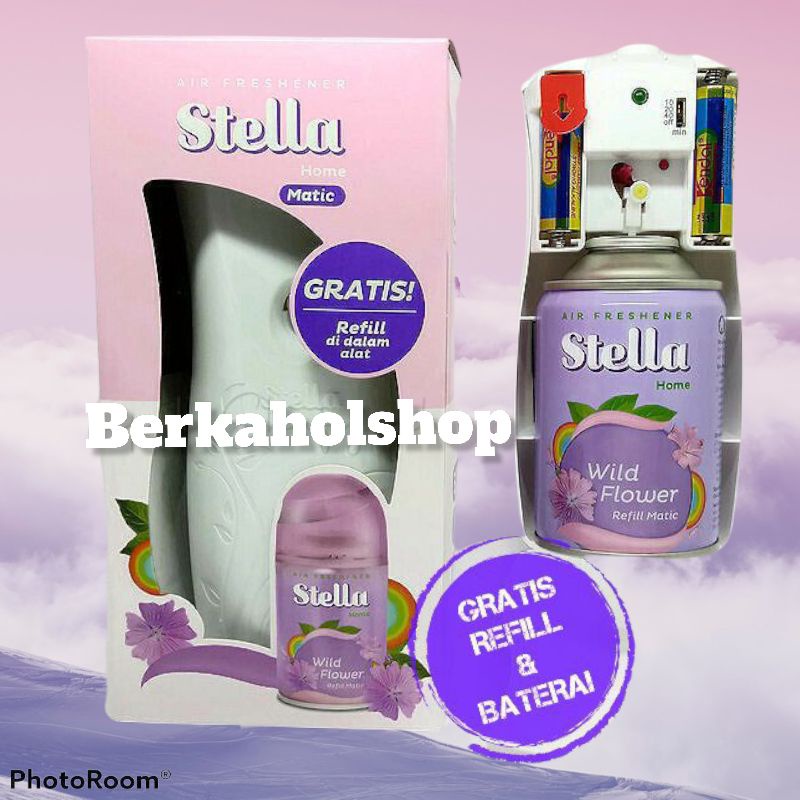 PROMO stela matic +refil new size 225ml(alat +refil225ml+baterai)