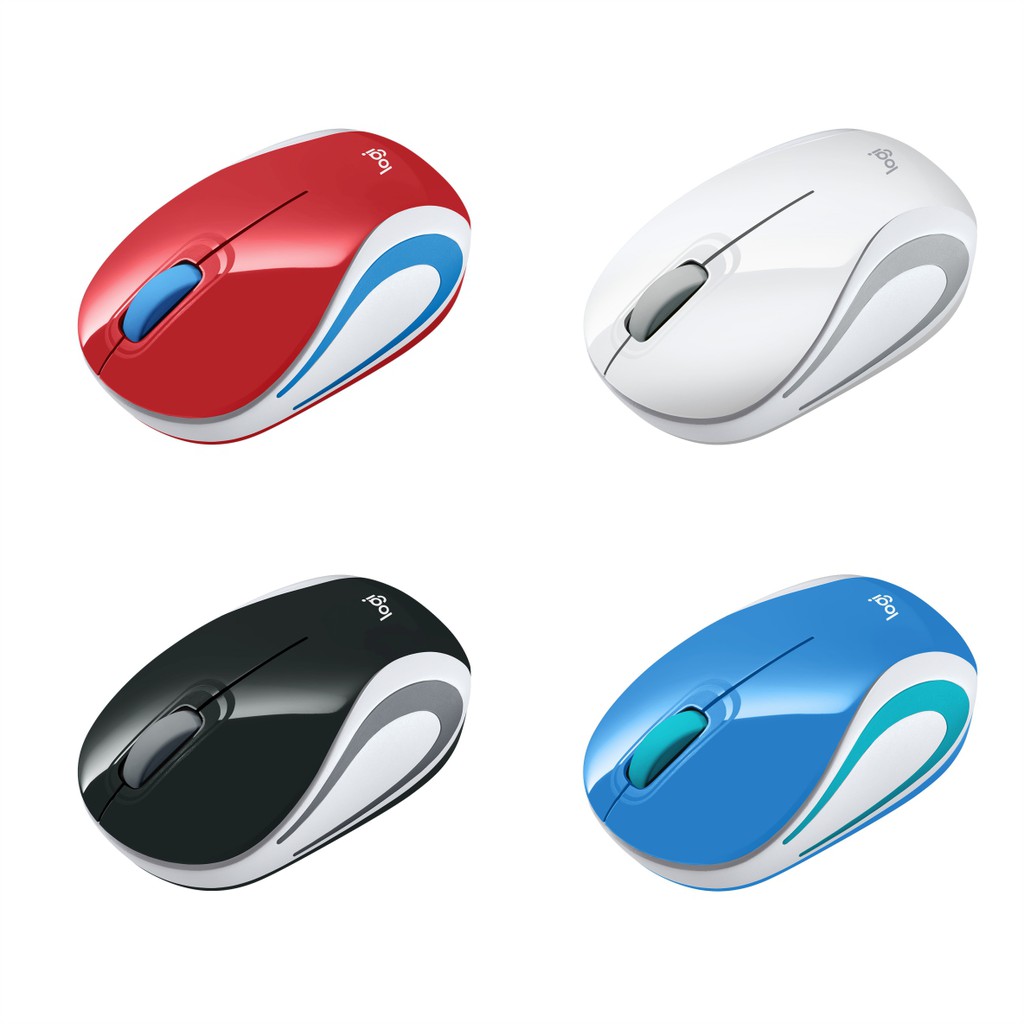 Mouse Wireless Mini Logitech M187 ( White, Black, Blue, Red ) Original