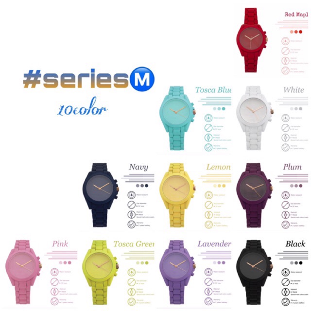 Premium (RRW) READY DAN WARNA LENGKAP JAM TANGAN WANITA MWATCH POLOS BANGKOK THAILAND ORIGINAL MURAH