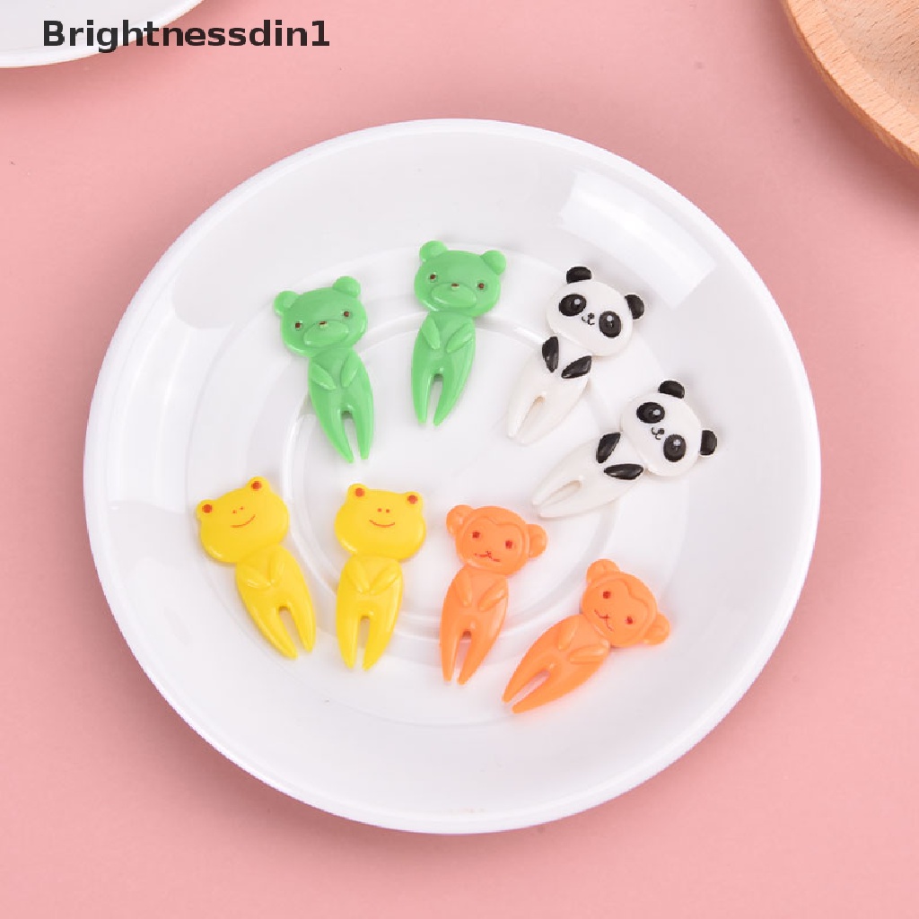 1 In 1 Garpu Buah Mini Desain Kartun Warna Acak Untuk Dekorasi Pesta
