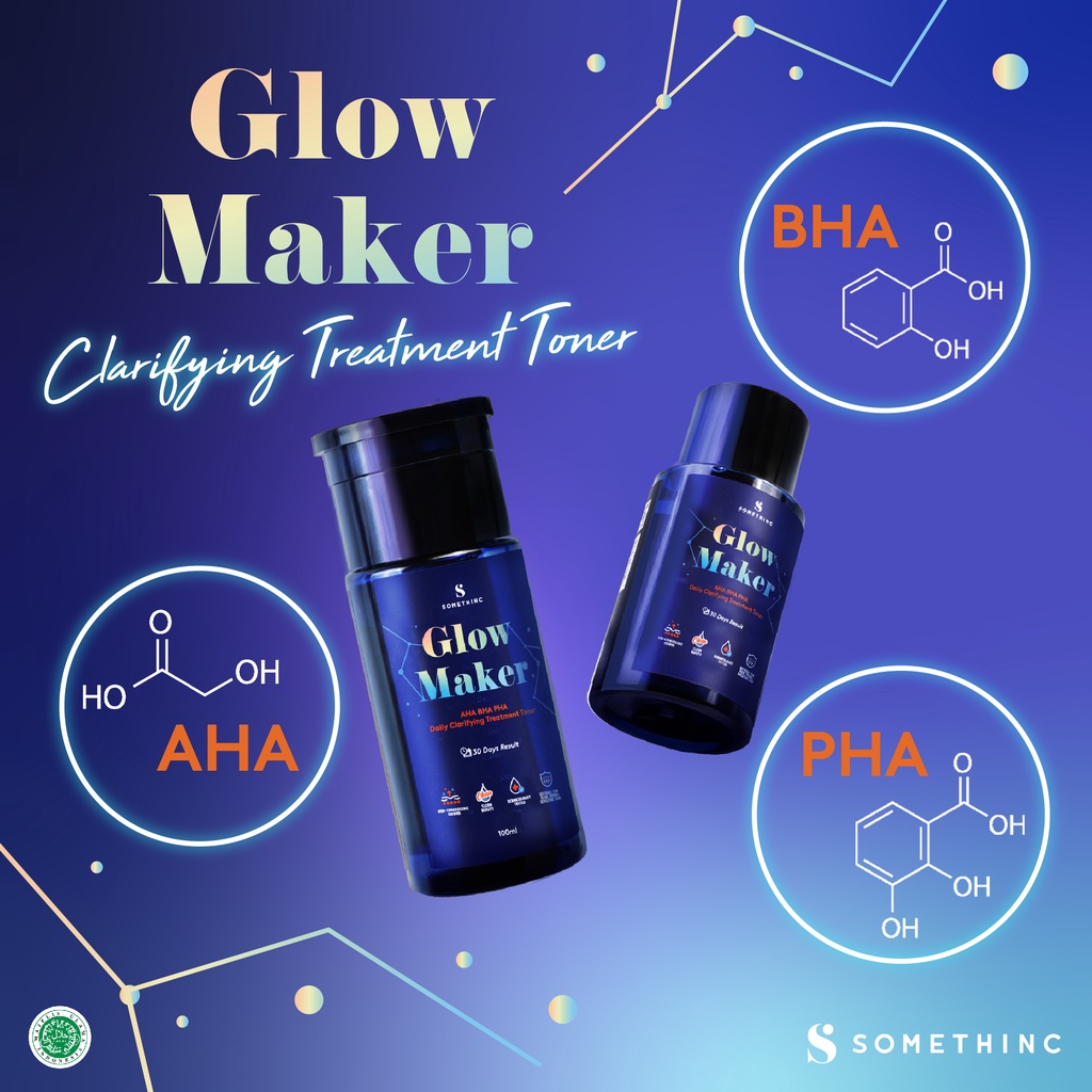 SOMETHINC GLOW MAKER AHA BHA PHA Clarifying Treatment Toner 40ML-100ML  Original /BPOM Aman