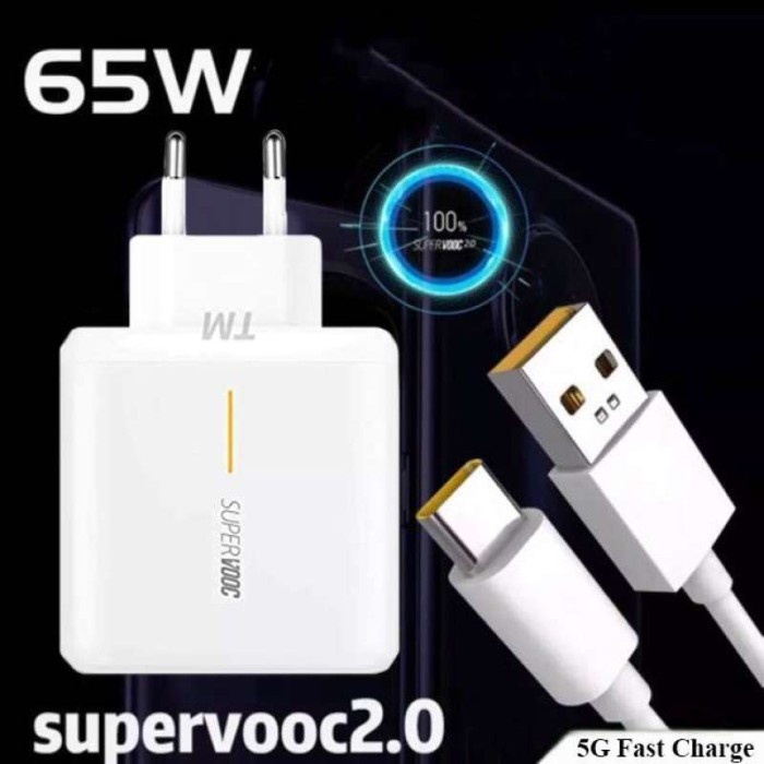 Charger Casan Fast Charging Super Vooc 5 X50 Pro GT Master Usb Type Tipe C - Micro Usb 2.0 V8 Android