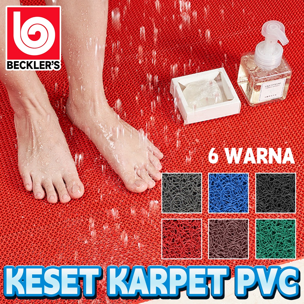 Keset Karpet Kamar Mandi 6 Warna Anti Slip PVC S Type Jaring Rumah Tebal 6MM UK 100X120CM