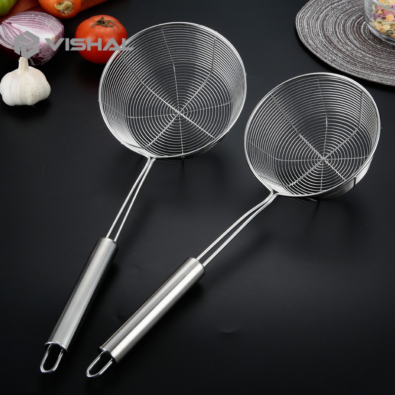 VISHAL Saringan Minyak Tirisan Goreng Serokan Masak Stainless Tahan Panas Colander Spoon/ RH