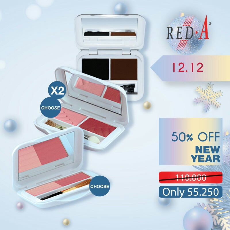 Paket Eye Shadow Blush On Brow Cake Red A