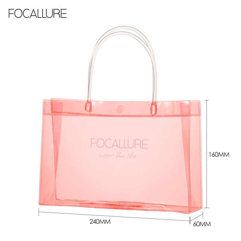 Focallure PVC Pink Handbag Cosmetics Waterproof PVC Travel Cosmetic Pouch Transparant Focalure Fucallure Focalure Foccalure