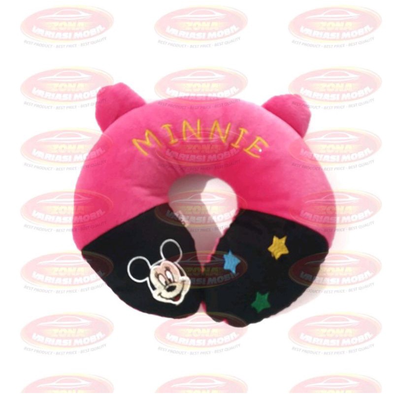 Bantal Leher Bantal kepala Neck Pillow Minnie Mouse Pink