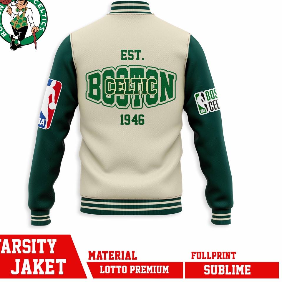 Serbuuuu.. JAKET VARSITY TEAM BASKET BALL EST 1946 CELTICS 46 BOSTON SERIES CELTICS FREE STICKER