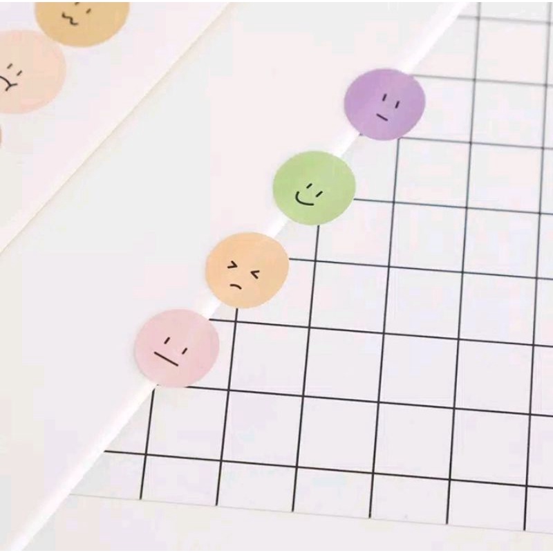 Emoticon Sticker Smile dot warna warni Journal Bujo Style