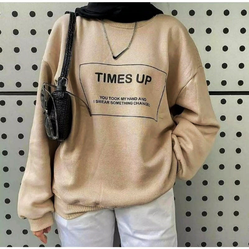 COD☑️Atasan Tangan Panjang Mangset/Blouse time'sUp/3ukuran/L.XL&amp;JUMBO/GoodQuality