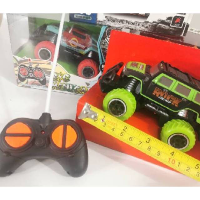 Mainan mobil remote control jeep polisi mini car rc rock crawler 1:43 dino