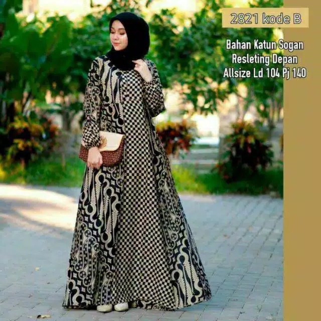 Ms Gamis Batik Sriwedari Maxi Bumil / Busui Katun Halus Allsize Termurah