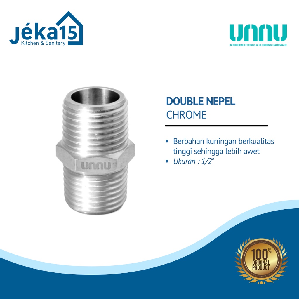 DOUBLE NIPPLE 1/2&quot;/DOUBEL NEPEL KUNINGAN