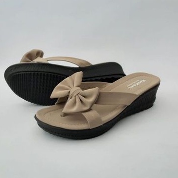 sandal wanita wedges hak 5 cm | sandal kickerss wanita hak wedges pita