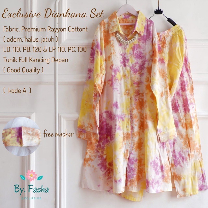 One set tunik tie dye hits kekinian (Diankana)