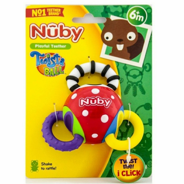 NUBY Twista Ball Playfull Teether Baby Rattle Mainan Bayi