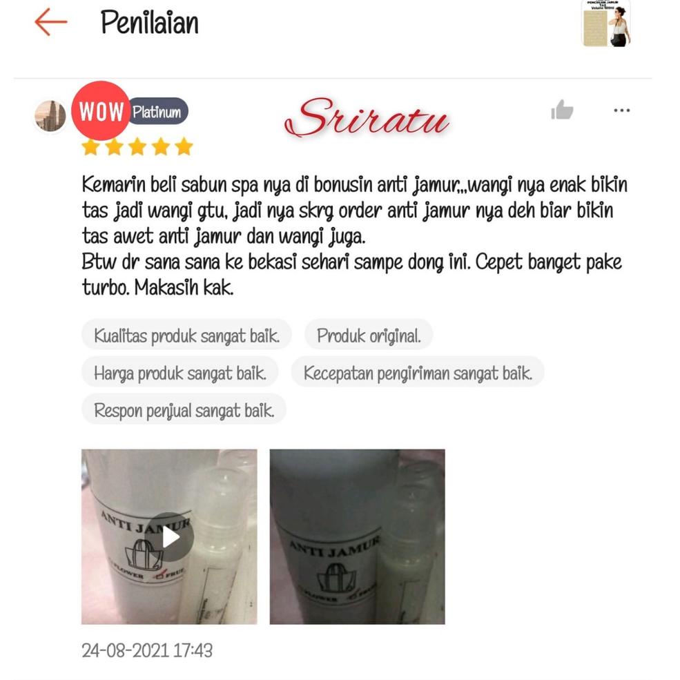 [KODE ECYBH] PARFUM PENCEGAH JAMUR & BAU TAS KULIT/SINTETIS/KANVAS