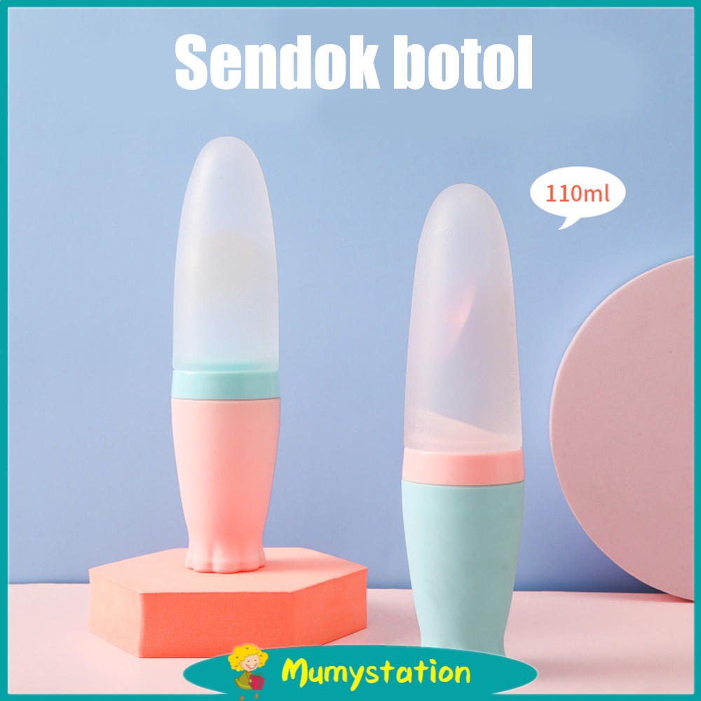 Mumystation  Sendok makan bayi botol dot silicone sendok bayi spoon feeder 110ml