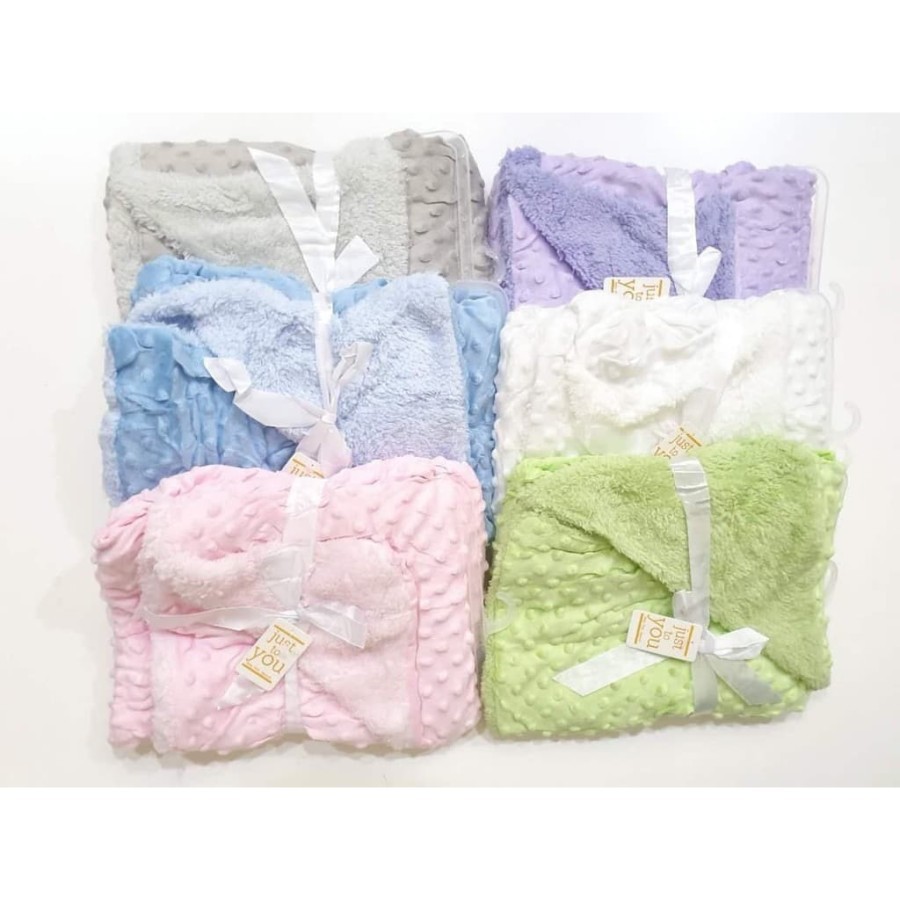 Just to You Baby Blanket SELIMUT BAHAN Lembut Motif / Polos Polkadot