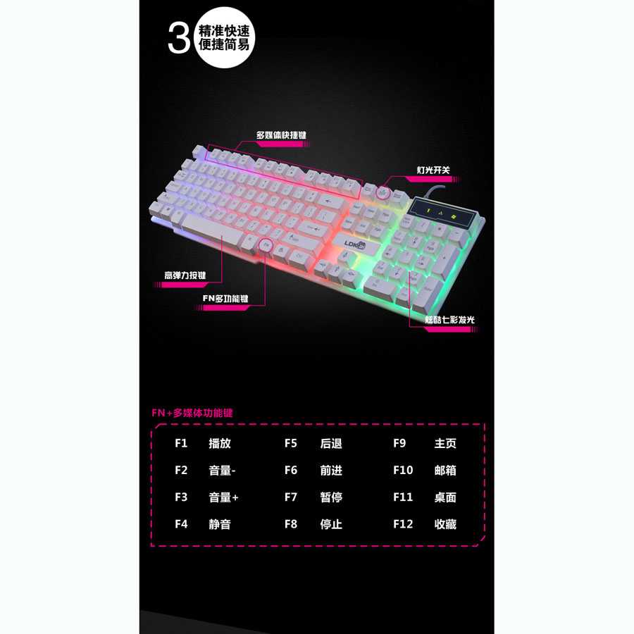 TG-BA LDKAI Gaming Keyboard RGB LED - R260