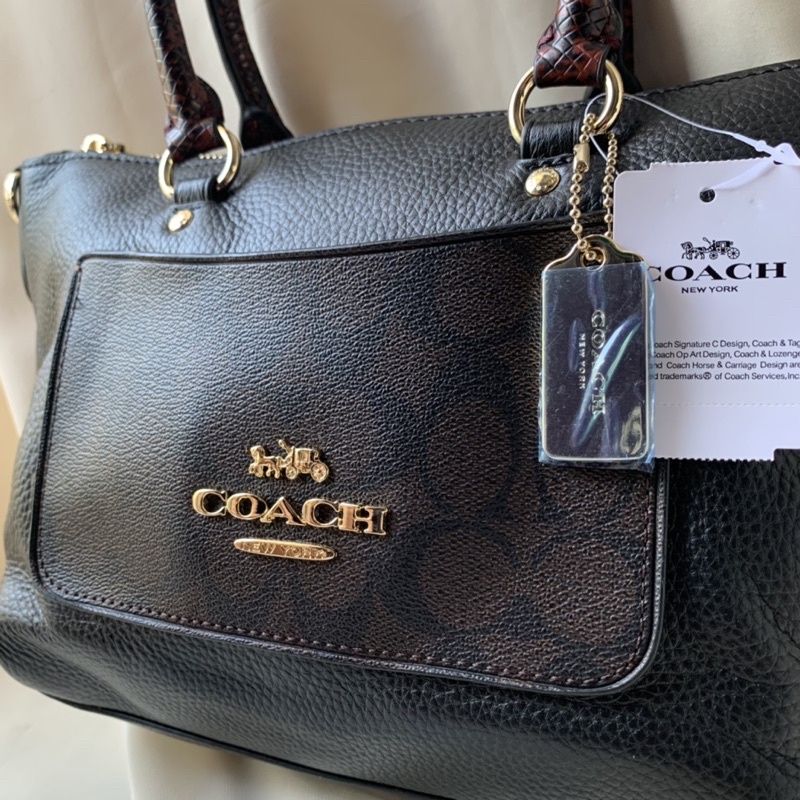 COACH EMMA SATCHEL IN SIGNATURE CANVAS COLORBLOCK (C34281)