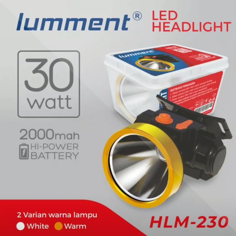Senter Kepala Lumment HML-230 30W - Headlamp LED Lumment 30W SENTER KEPALA TERANG
