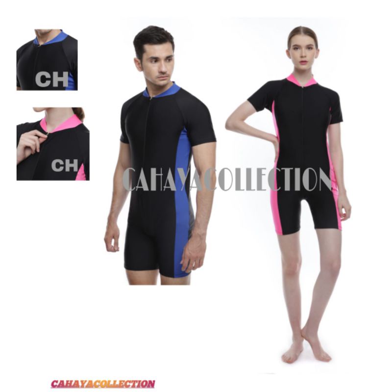 Baju renang dewasa pria dan wanita.Diving dewasa pria dan wanita tangan polos hitam
