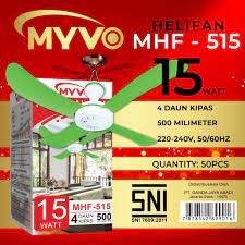 Joss bgt Kipas Angin Gantung 15w baling 4 Minifan Langit Langit Helifan 15watt Ceiling fan