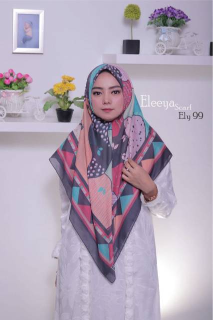 HIJAB SEGIEMPAT PRINTING || Eleeya Scarf ELY 99