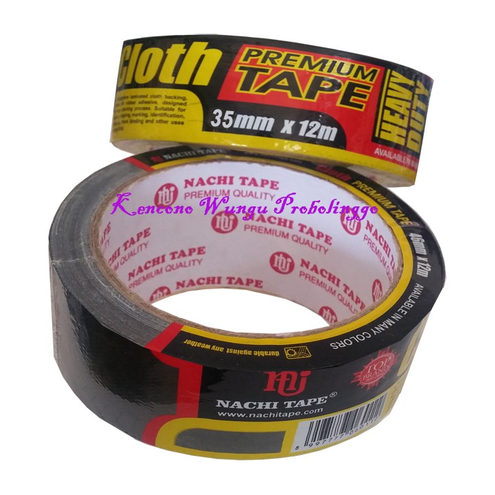 

Isolasi Lakban Kain Cloth Tape Hitam Nachi 1,5" 35mmx12m