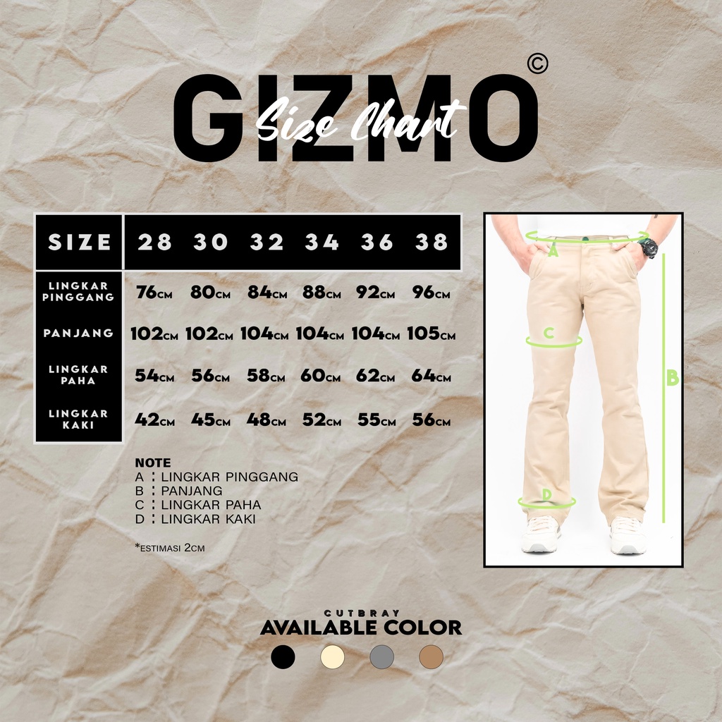 Gizmo Celana Chino Cutbray Cream