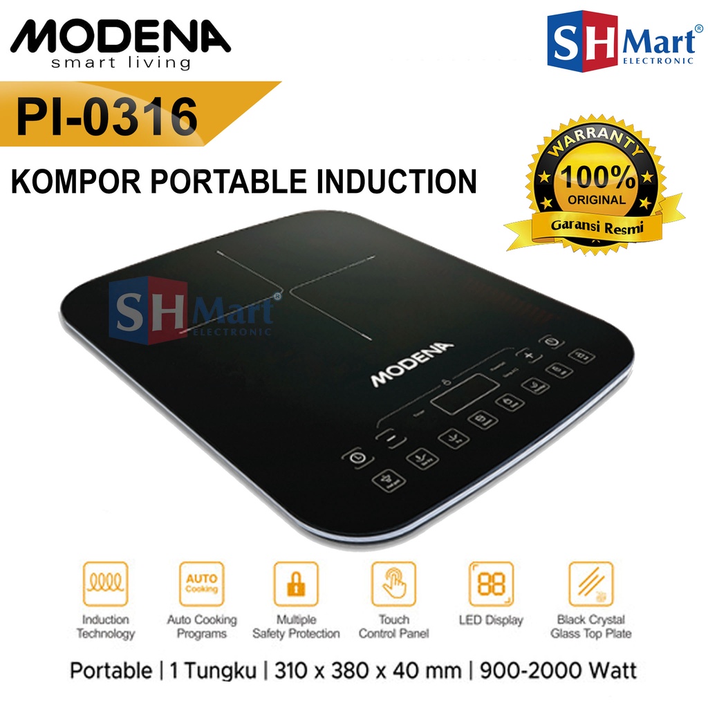 MODENA KOMPOR PORTABLE INDUCTION PI0316 / PI0316 GARANSI RESMI (MEDAN)