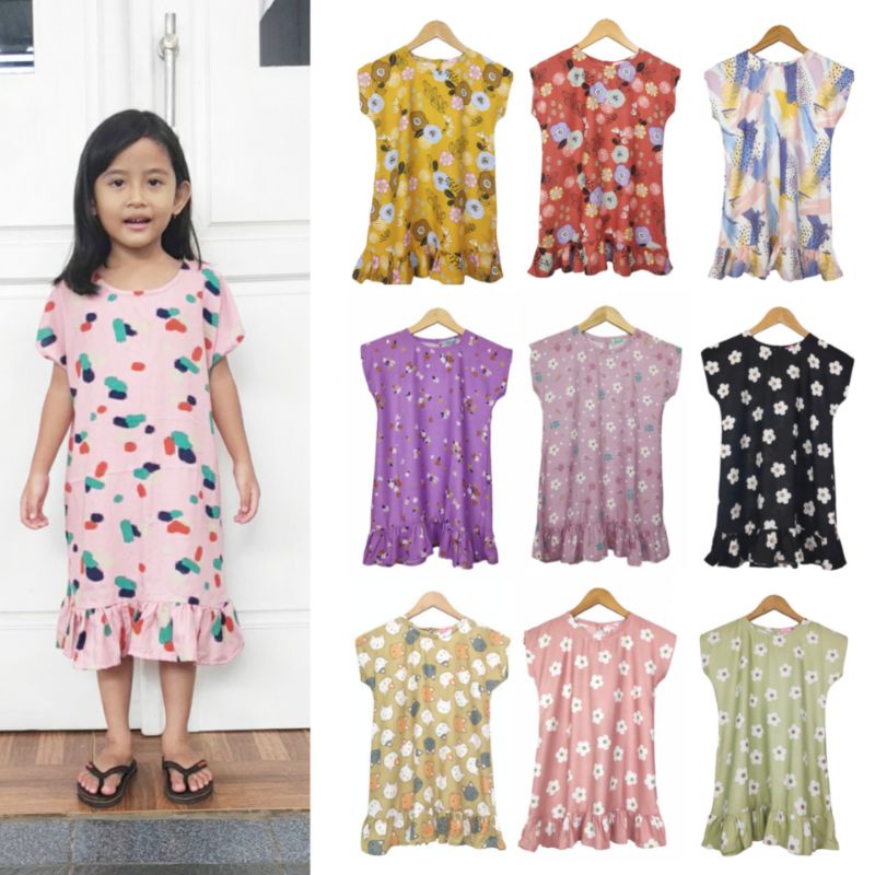 TIPIDEE - Daster Anak Perempuan / Home Dress Anak Perempuan 2-8 Tahun