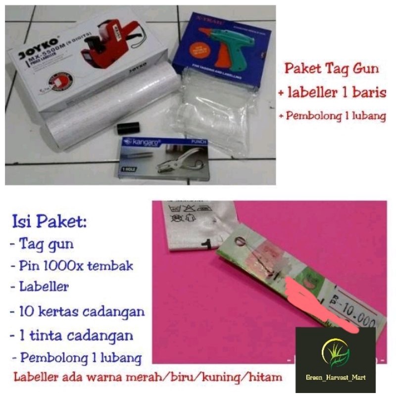 

PAKET ALAT CETAK LABEL HARGA PRICE LABELLER KERTAS + TINTA ISI + TAG GUN +HANG TAG