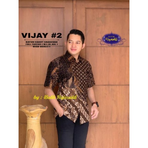 Vijay #2 Kemeja Batik Pria Pendek Full Furing by Rajasakti