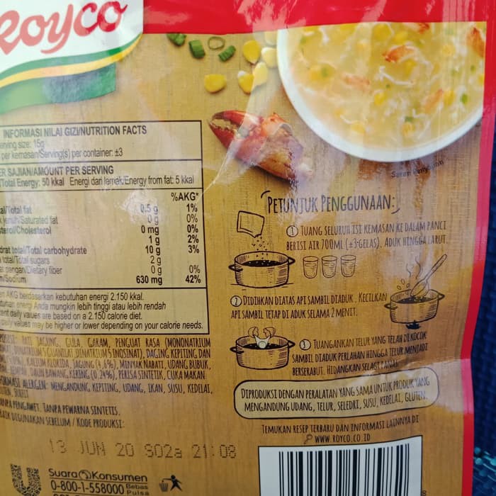Royco Sup Krim Kepiting Jagung Instan Cream Soup 44 Gr Shopee Indonesia