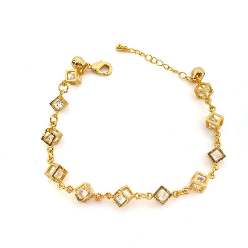 TS-7760.Gelang tangan xuping wanita berlapis emas dengan mata zircon uk18cm.