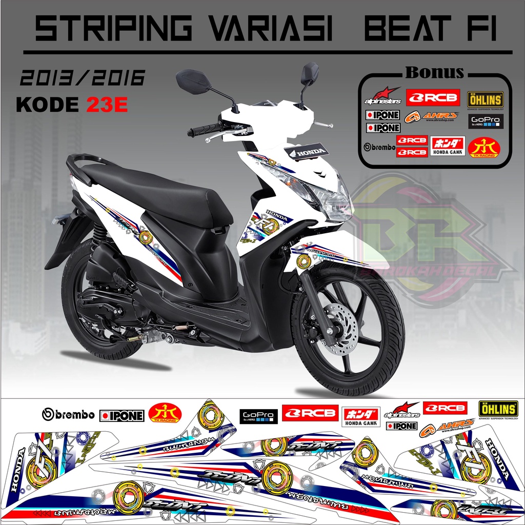 Striping Beat Fi 2013-2016 Stiker Lis Motor Beat Variasi kode 23