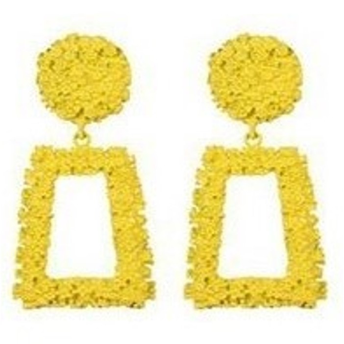 OSM - F534 Anting Ala Korea / Anting Panjang / Anting Paduan Trapesium Anting / Aksesoris Fashion-Kuning
