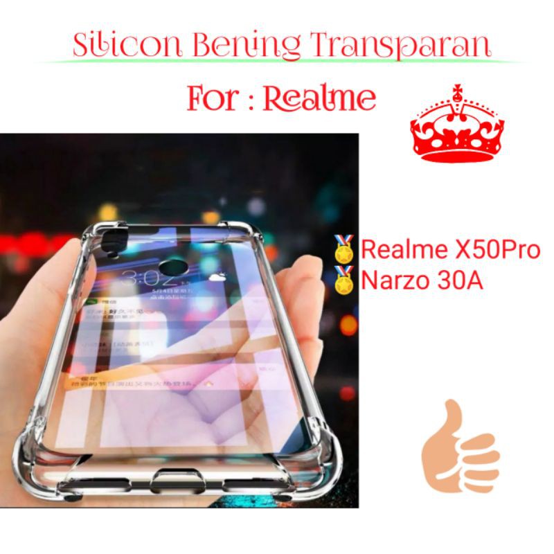 Realme X50Pro Narzo 30A Narzo30A Silicon Softcase Bening Transparan Casing Cover Silikon Clear