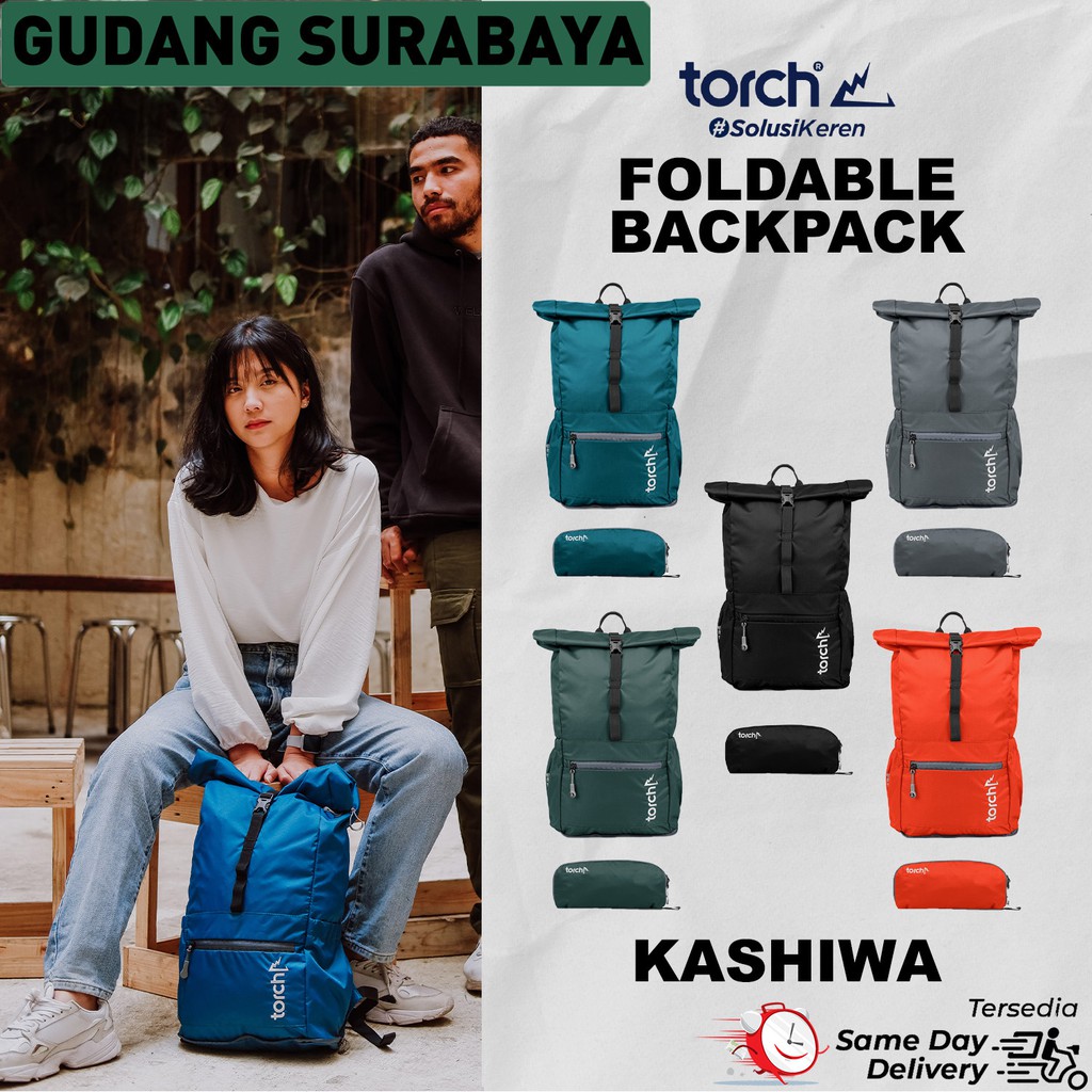 TORCH Surabaya  Tas Punggung Tas Punggung Lipat Tas Ransel Backpack Kashiwa Foldable Bag 19 L