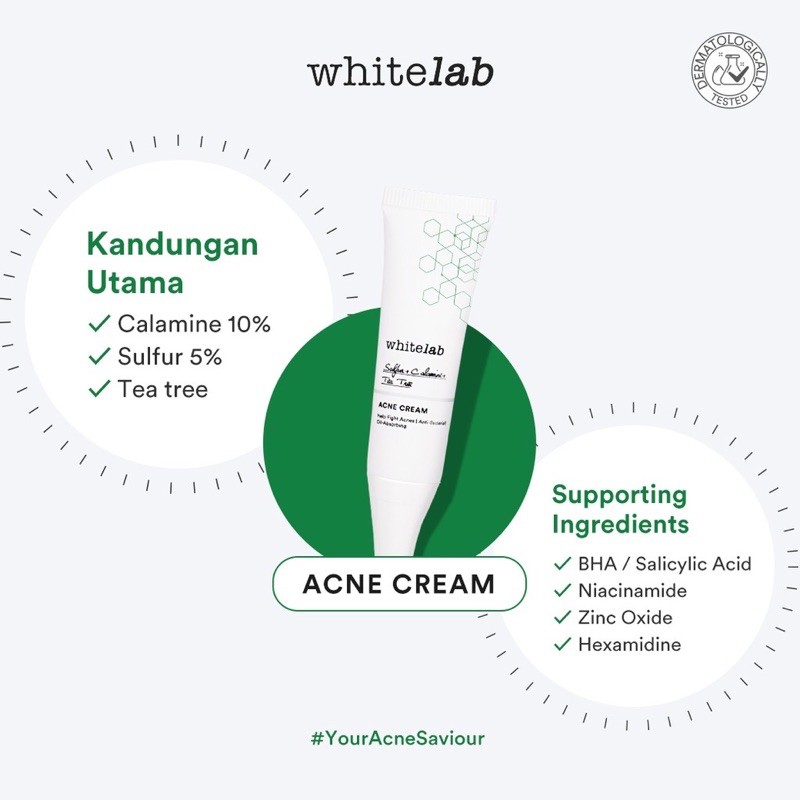 WHITELAB Acne Cream Indonesia / Facial Wash Hydrating Essence Toner Serum Ampoule Day Night Underarm Eye Cream Sunscreen Clay Mask Masker Gel Body Soap / Face Brightening Mugwort Heartleaf Niacinamide Peeling Calming Paket Wajah Lengkap Set Sabun Pelembab