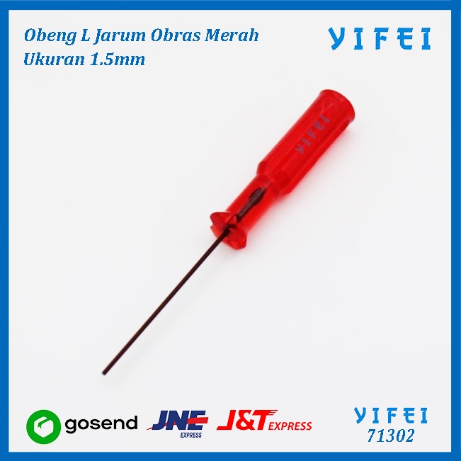 Obeng Jarum Obras - Kamkut (1,5mm) Warna Merah/YIFEI-71302