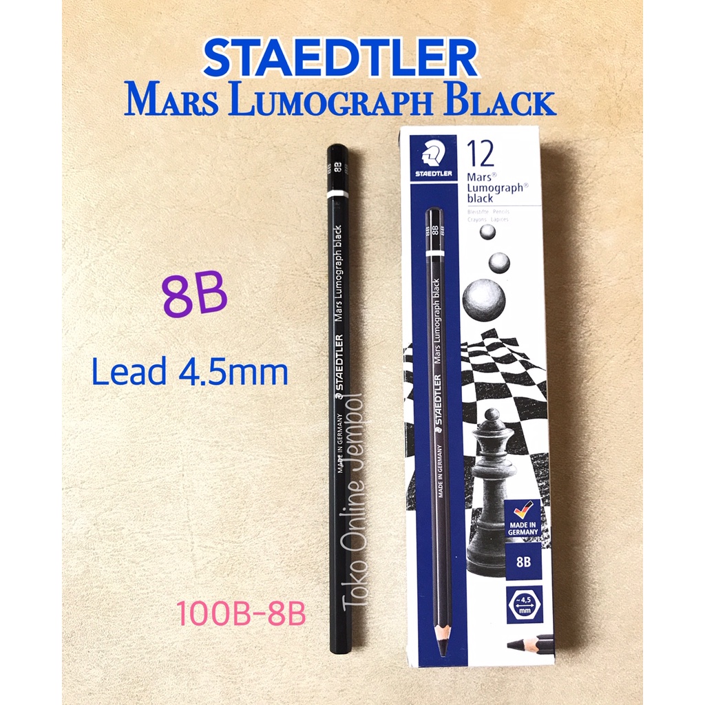 

Pensil Staedtler 8B BLACK Mars Lumograph 100B-8B 185353 stadler staedler Pensil Staedtler sketsa pencil sketch ATK0703ST