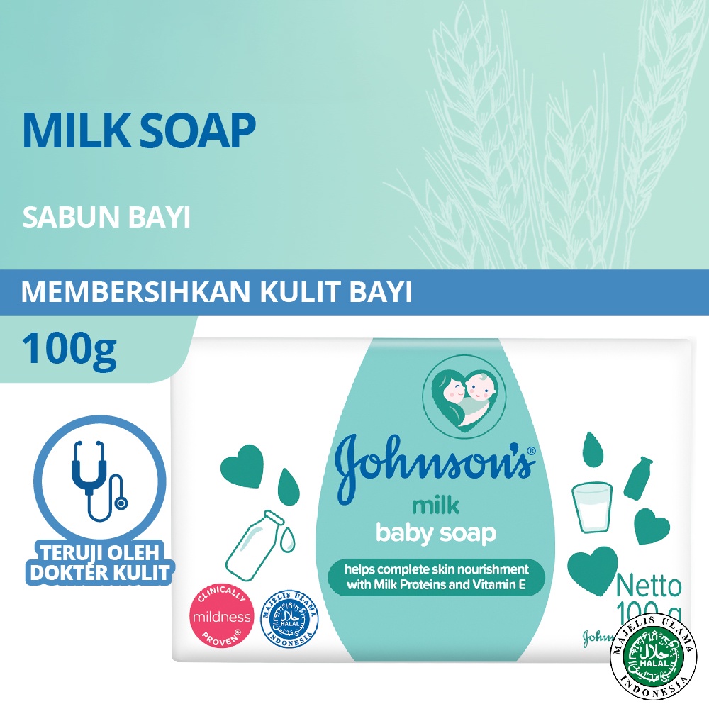 JOHNSON'S Milk + Rice Baby Soap - Sabun Bayi 100gr