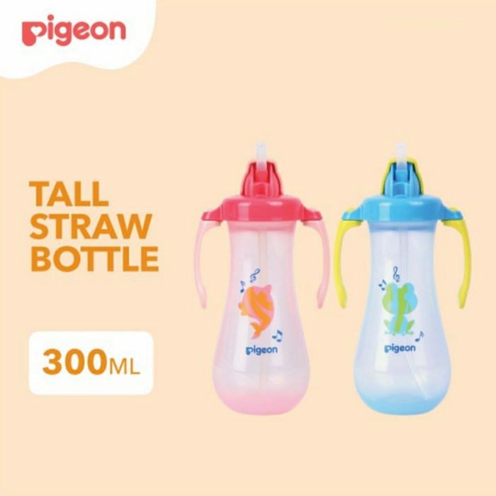 PIGEON Tall Straw Bottle 300ml Botol Minum Anak Botol Sedotan